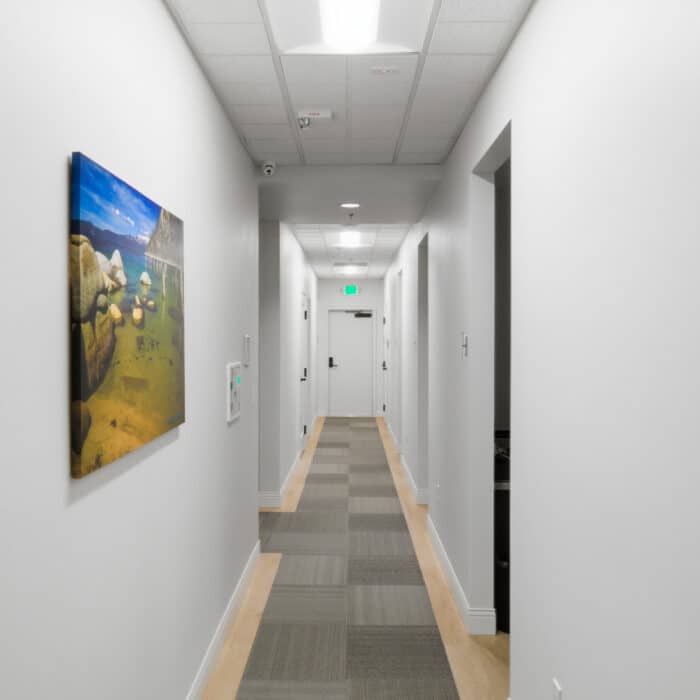 Hallway leading to the treatment rooms