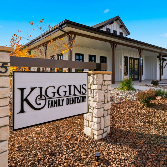 Kiggins Family Dentistry sign in front of the office